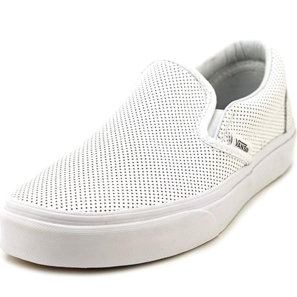 Vans White Perforated Slip-On Sneakers Asher 7